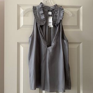 Jcrew Gray Satin Sleeveless Top
